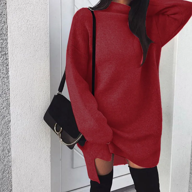Sweater Warm Lonng Hoodies Fall/Winter Women's Casual Loose Turtleneck Slit Dress
Sweater Warm Lonng Hoodies Fall/Winter Women's Casual Loose Turtleneck Slit Dress