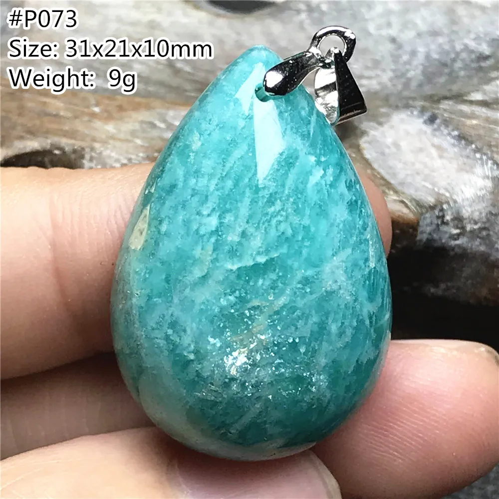 

Natural Amazonite Pendant Jewelry For Women Men Healing Luck Gift 31x21x10mm Beads Silver Crystal Stone Wealth Gemstone AAAAA