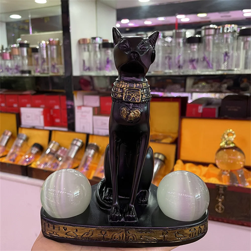 Ancient Egypt Anubis God Cat Statue Resin Carfts Ornaments Crystal Ball Base Sphere Display Stand Lucky Cat FengShui Decor
Ancient Egypt Anubis God Cat Statue Resin Carfts Ornaments Crystal Ball Base Sphere Display Stand Lucky Cat FengShui Decor