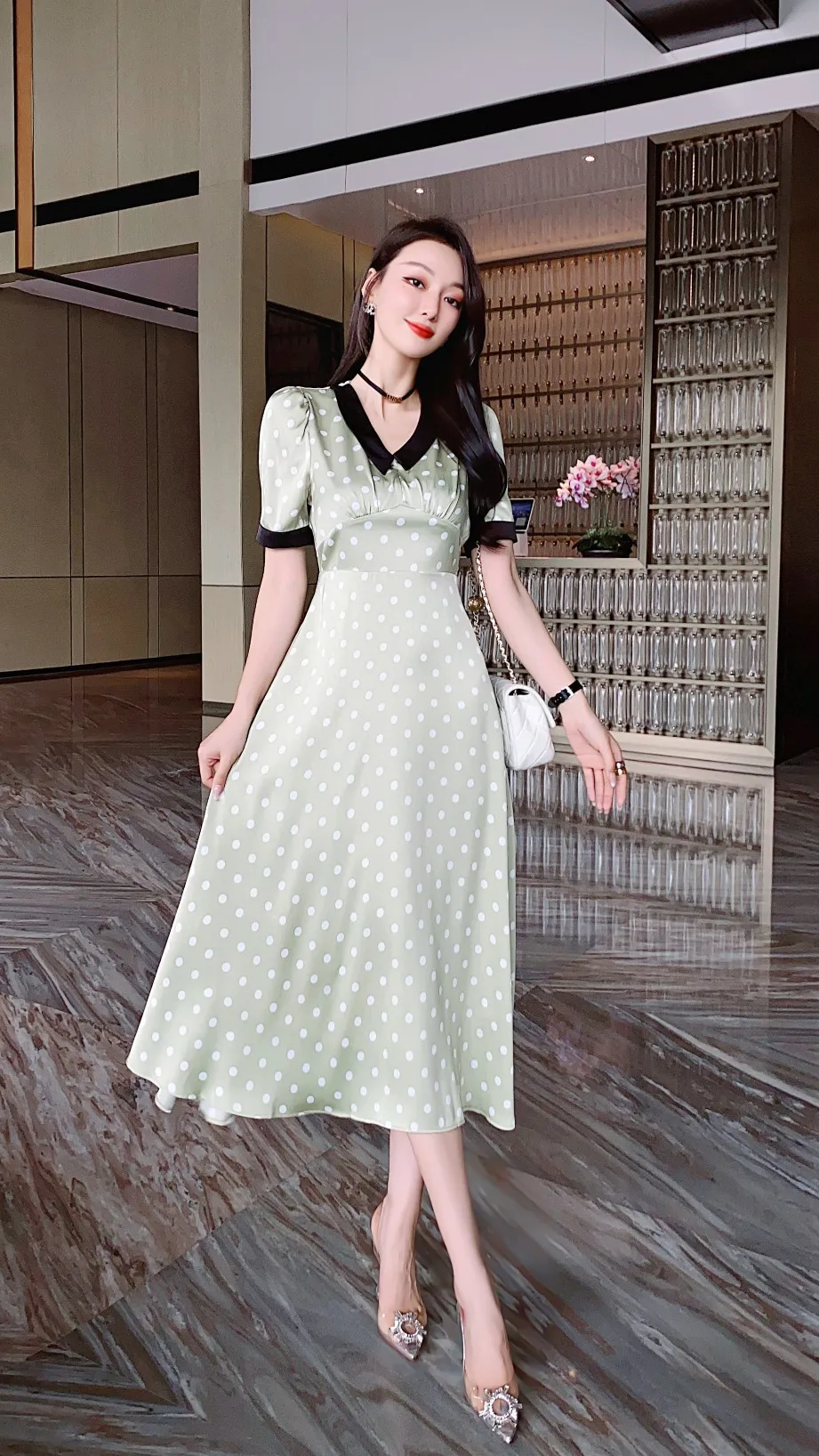2021 summer new style clean atmosphere not to pick a person cute girlish age reducing wave point dress
2021 summer new style clean atmosphere not to pick a person cute girlish age reducing wave point dress