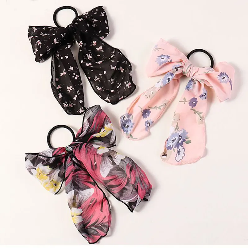 Korean Floral Chiffon Bow Hair Ring Women Elastic Hair Rubber Band Ponytail Holder Ties For Girls Sweet Cute Hair Accessories 
Korean Floral Chiffon Bow Hair Ring Women Elastic Hair Rubber Band Ponytail Holder Ties For Girls Sweet Cute Hair Accessories