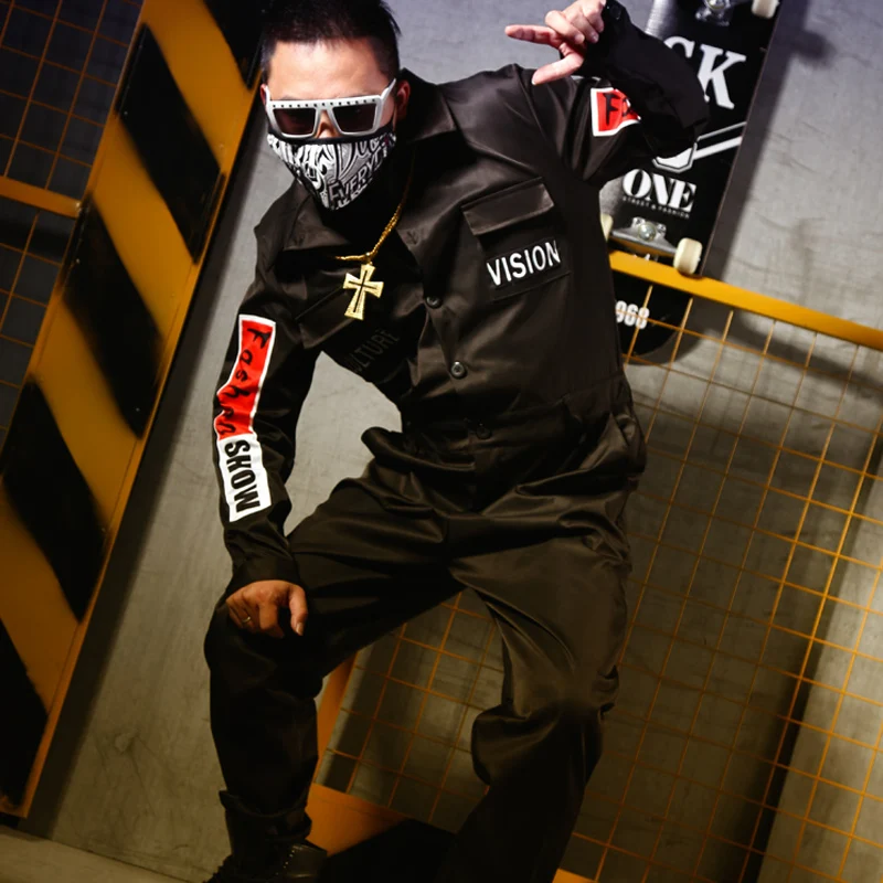 Men Long Sleeve Hip Hop Jumpsuits Streetwear Fashion Casual Tooling Harem Pants Male Casual a Pieces Trousers Overalls Patchwork
Men Long Sleeve Hip Hop Jumpsuits Streetwear Fashion Casual Tooling Harem Pants Male Casual a Pieces Trousers Overalls Patchwork