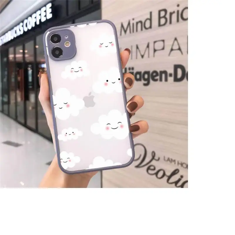 Phone Case For iPhone 12 11 Mini Pro XR XS Max 7 8 Plus X Cartoon clouds blue cute lovely Matte transparent Gray Cover 
Phone Case For iPhone 12 11 Mini Pro XR XS Max 7 8 Plus X Cartoon clouds blue cute lovely Matte transparent Gray Cover