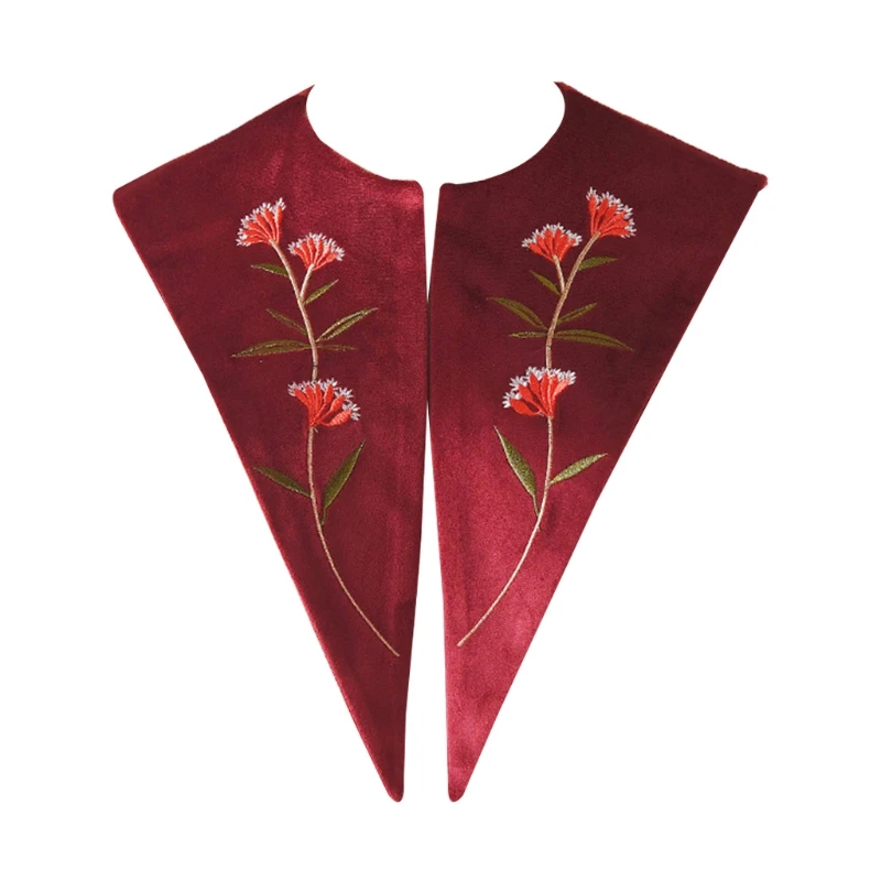 New Chiffon Detachable Half Shirt Velvet Floral Embroidery Fake Collar Dickey 83XF
New Chiffon Detachable Half Shirt Velvet Floral Embroidery Fake Collar Dickey 83XF