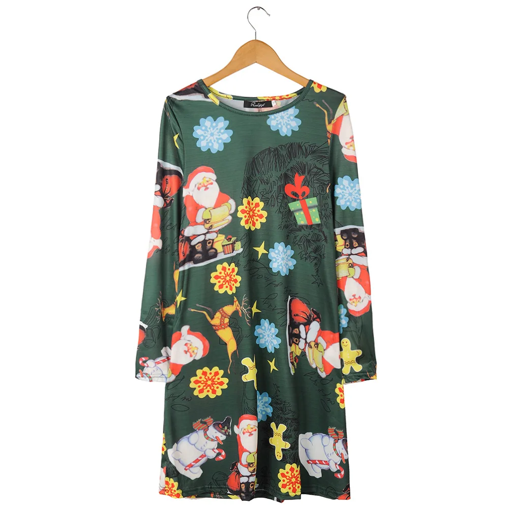 Christmas Dress Women Printed Long Sleeve O Neck Knee-length Christmas Performance Clothes Snowman Vestidos
Christmas Dress Women Printed Long Sleeve O Neck Knee-length Christmas Performance Clothes Snowman Vestidos
