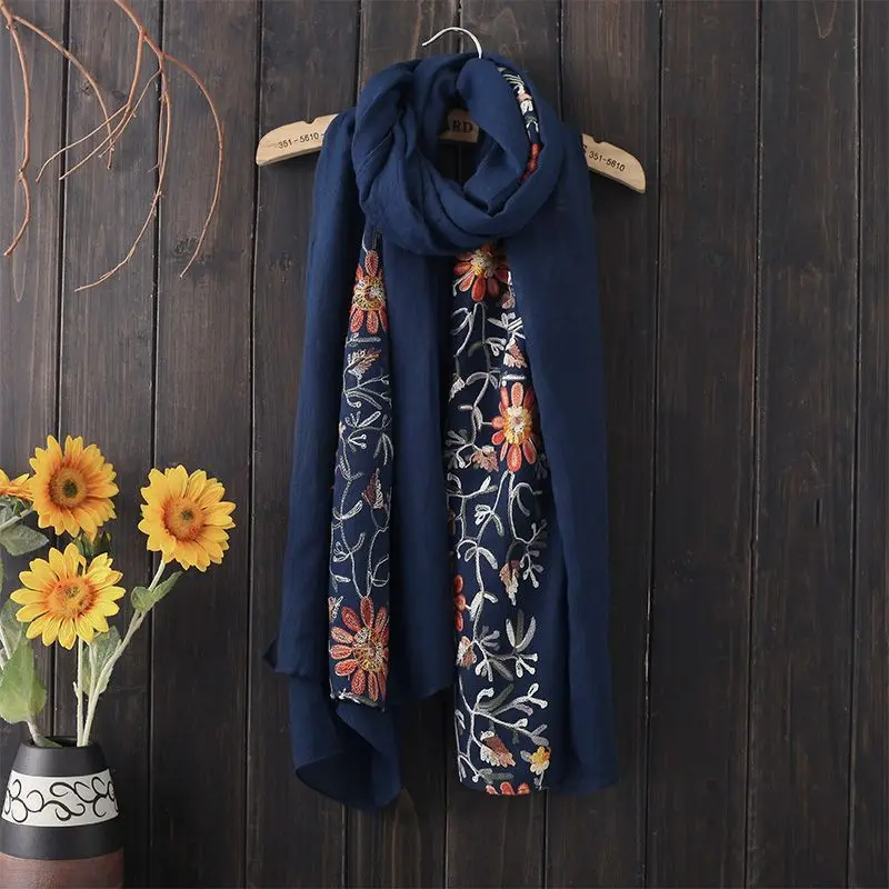 Vintage Ethnic Style Scarf Women Embroidered Floral Scarf Hijab Cotton Blends Scarves Female Wraps Shawl Pashmina Foulard
Vintage Ethnic Style Scarf Women Embroidered Floral Scarf Hijab Cotton Blends Scarves Female Wraps Shawl Pashmina Foulard