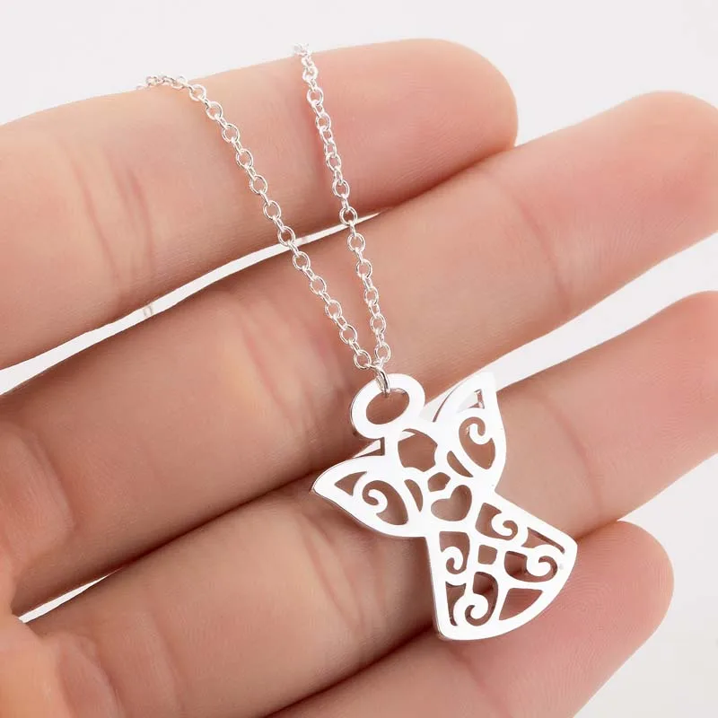 Stainless Steel Guardian Angel Pendant Necklace Girl Rose Gold Statement Necklace Women Choker Bijoux Femme Collier Boho Jewelry
Stainless Steel Guardian Angel Pendant Necklace Girl Rose Gold Statement Necklace Women Choker Bijoux Femme Collier Boho Jewelry