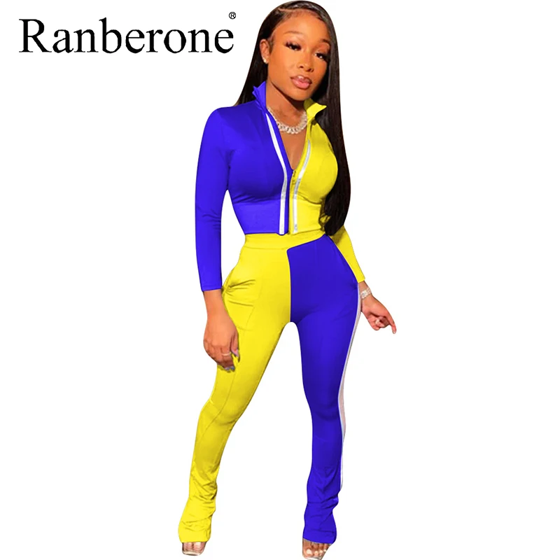 Ranberone 2 Piece Set Women's Suit Patchwork Long Sleeve Zipper Top Coat +Fitness Leggings Sweatpants Yoga Suit Gym Clothing Hot
Ranberone 2 Piece Set Women's Suit Patchwork Long Sleeve Zipper Top Coat +Fitness Leggings Sweatpants Yoga Suit Gym Clothing Hot