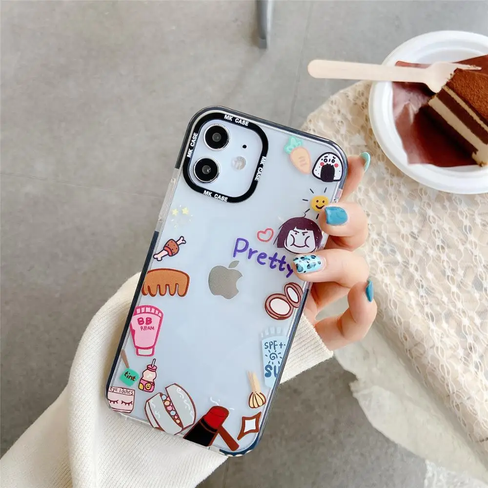 Cartoon Makeup Girl Clear Cases for iPhone 12 Pro Max 11 XR XS 7 8 Plus Silicon Border Color Dots Cover For iPhone 12 mini 11pro
Cartoon Makeup Girl Clear Cases for iPhone 12 Pro Max 11 XR XS 7 8 Plus Silicon Border Color Dots Cover For iPhone 12 mini 11pro