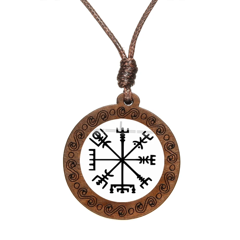 Винтаж скандинавский Викинг ожерелье с подвеской простое принт вегвизир компас