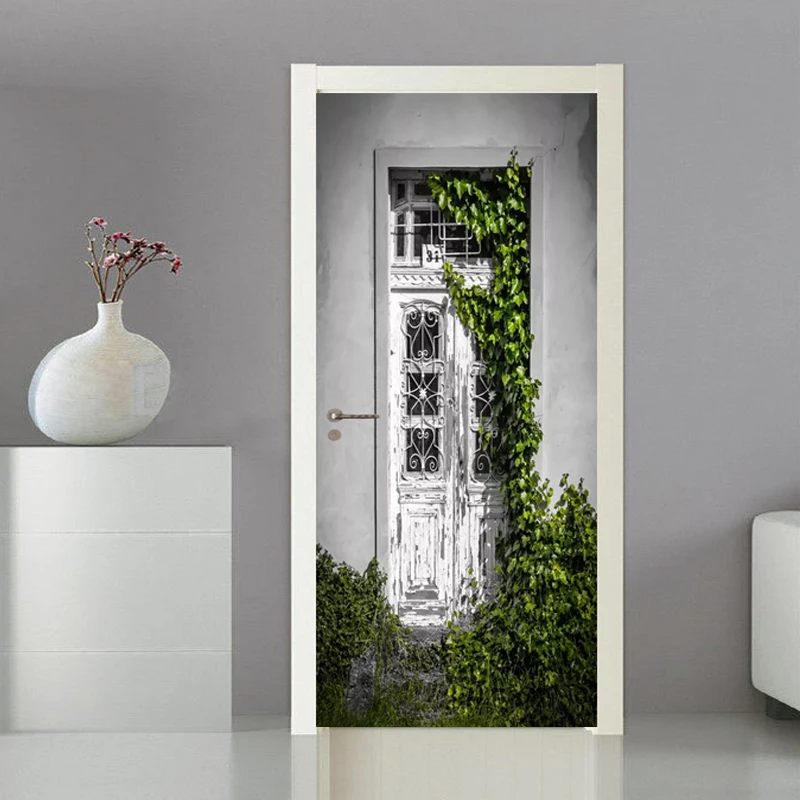 3D стерео старые деревянные двери Виниловая наклейка на дверь современный декор
