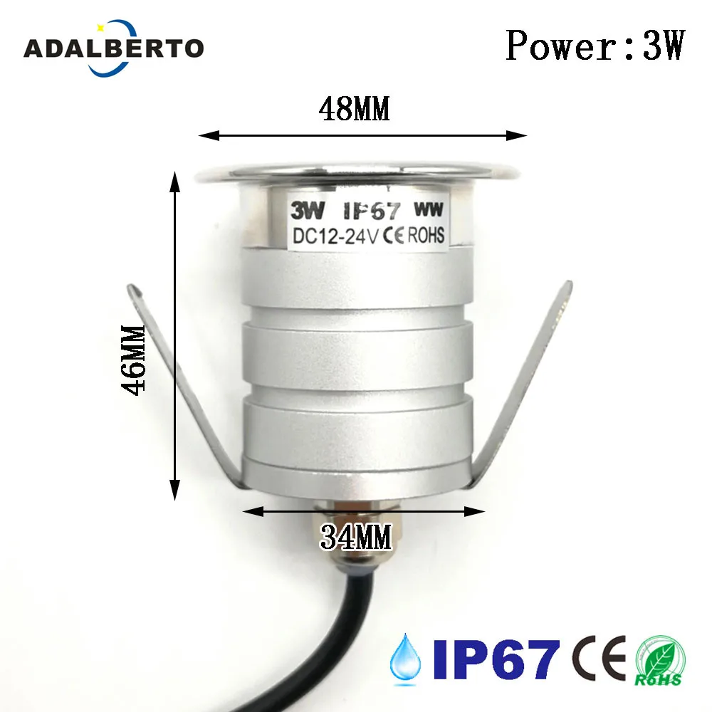 3W COB LED Underground Light IP67 Waterproof Buried Lighting Outdoor Garden Walkway Ground Landscape Spot 12V-24V Inground Lamps | Освещение