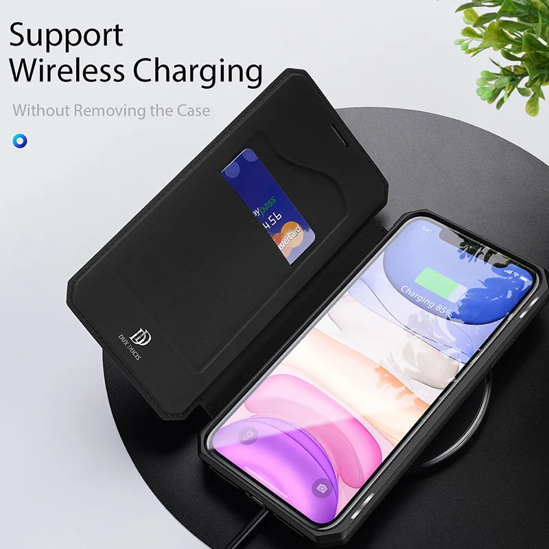 Чехол-книжка для iPhone 11 12 Pro Max XR X XS 8 Plus кожаный магнитный с беспроводной зарядкой |