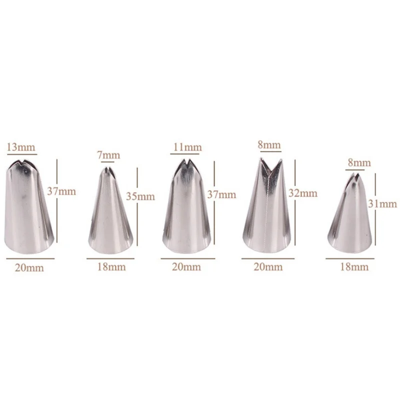 Fondant Tools Stainless Steel Icing Piping Nozzles Tips Pastry Tips For Cake Decorating Leaves Style Nozzles Pastry 5pcs/Set
Fondant Tools Stainless Steel Icing Piping Nozzles Tips Pastry Tips For Cake Decorating Leaves Style Nozzles Pastry 5pcs/Set