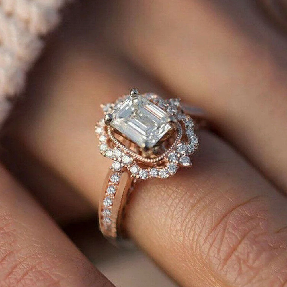 Женское Обручальное кольцо с фианитом роскошные свадебные вечерние кольца