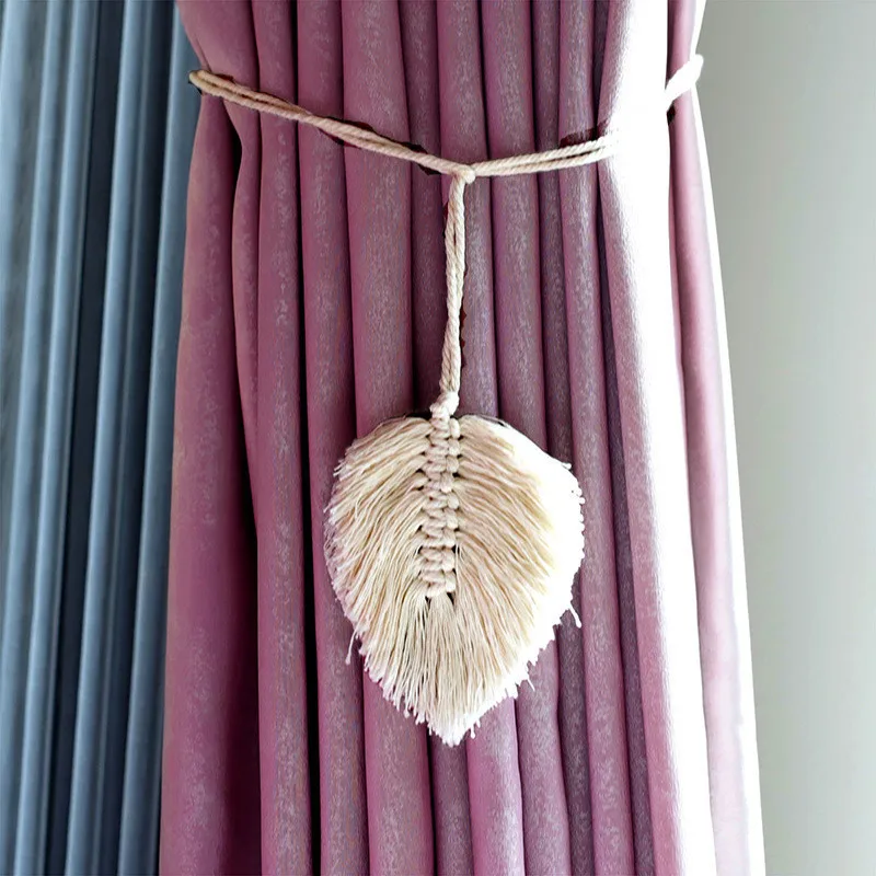 Leaf-shaped Curtain Ornament Hand-woven Cotton Thread Curtains Hanging Adornment Home Simple Room Background Decoration Kid Gift 
Leaf-shaped Curtain Ornament Hand-woven Cotton Thread Curtains Hanging Adornment Home Simple Room Background Decoration Kid Gift