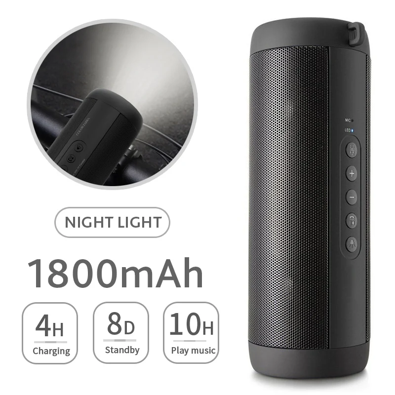 T2 Bluetooth Music Bass Speaker Waterproof Portable Outdoor LED Wireless Column Loudspeaker Support TF Card FM Radio Aux Input
T2 Bluetooth Music Bass Speaker Waterproof Portable Outdoor LED Wireless Column Loudspeaker Support TF Card FM Radio Aux Input