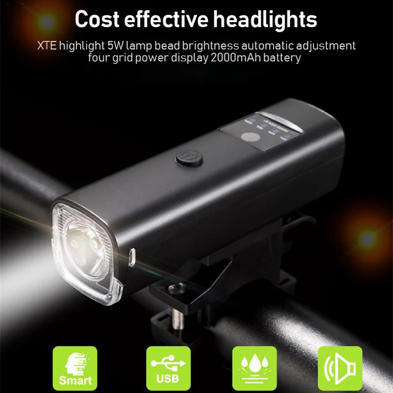 LED Bike Cycling Front Light Intelligent Light Sensing Waterproof Bicycle Horn Headlight USB Charging Night Riding Flashlight
LED Bike Cycling Front Light Intelligent Light Sensing Waterproof Bicycle Horn Headlight USB Charging Night Riding Flashlight