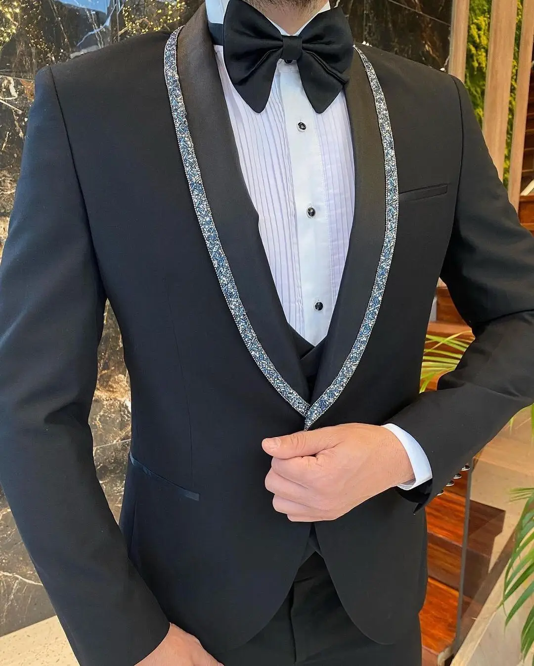Luxury Black Men Suit Diamond Lapel 3 Piece Groom Tuxedos For Wedding Formal Prom Blazers Party Evening Custom Made Ropa Hombre
Luxury Black Men Suit Diamond Lapel 3 Piece Groom Tuxedos For Wedding Formal Prom Blazers Party Evening Custom Made Ropa Hombre