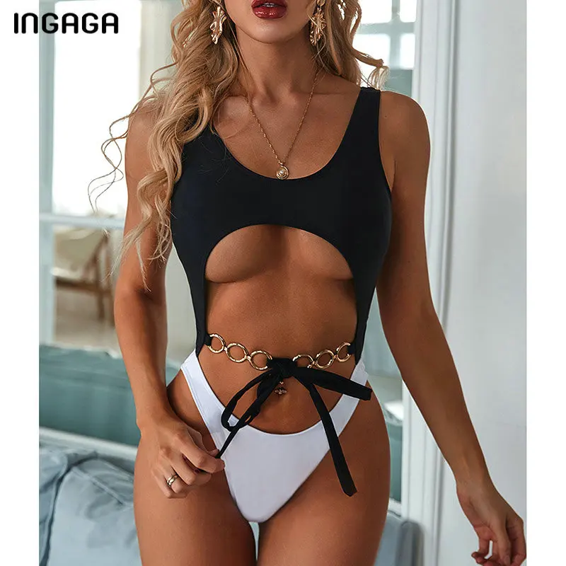 INGAGA Patchwork Swimsuit One Piece 2021 Sexy Cut Out Women's Swimwear Ring Linked Monokini Tie Front Bathing Suit Beachwear
INGAGA Patchwork Swimsuit One Piece 2021 Sexy Cut Out Women's Swimwear Ring Linked Monokini Tie Front Bathing Suit Beachwear