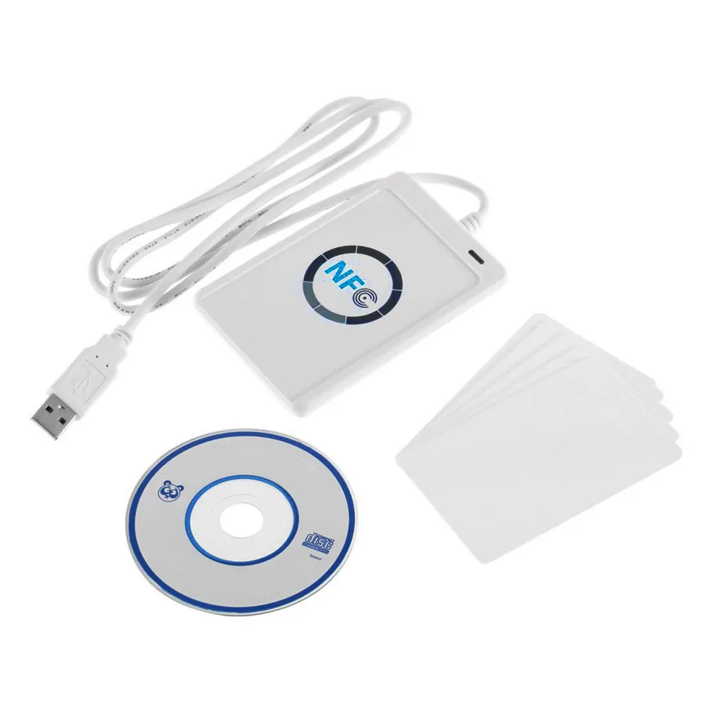 NFC RFID Бесконтактный смарт-считыватель, записывающее, записываемое, клонирующее программное обеспечение USB S50 13,56 МГц + SDK + 5 шт. Mifare IC Card ACR122U
NFC RFID Бесконтактный смарт-считыватель, записывающее, записываемое, клонирующее программное обеспечение USB S50 13,56 МГц + SDK + 5 шт. Mifare IC Card ACR122U