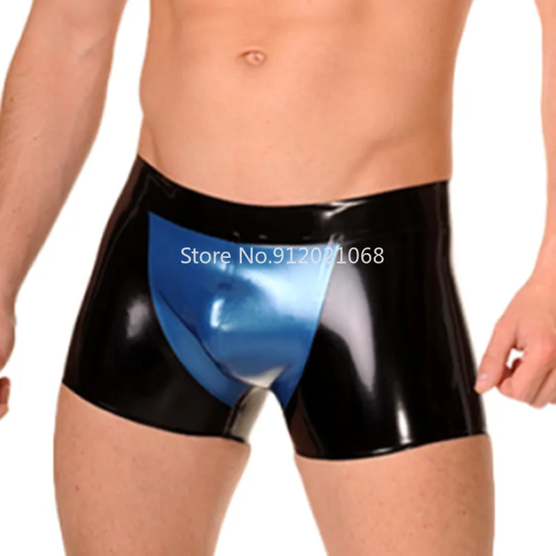 Handmade Men Latex Rubber Shorts Underwear Boxer with Trims 
Handmade Men Latex Rubber Shorts Underwear Boxer with Trims