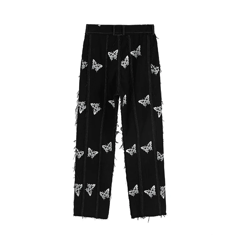 Harajuku Butterfly Print Tassel Casual Jeans Men Zipper Fly Straight Baggy Denim Pants Streetwear Washed Retro Loose Trousers
Harajuku Butterfly Print Tassel Casual Jeans Men Zipper Fly Straight Baggy Denim Pants Streetwear Washed Retro Loose Trousers