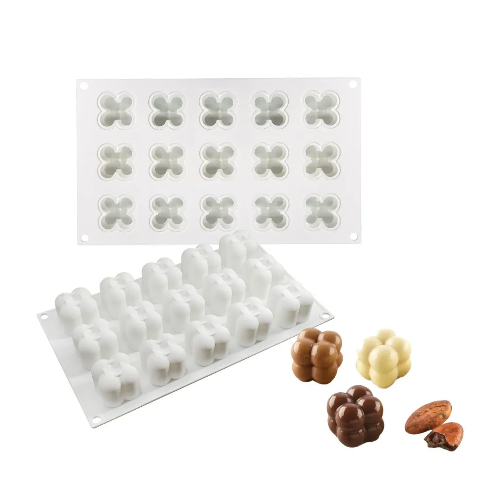 

New Product 15 Small Magic Cube Mold Magic Cube Mousse Mold Jelly Pudding Silica Gel Baking Mold Chocolate Mold