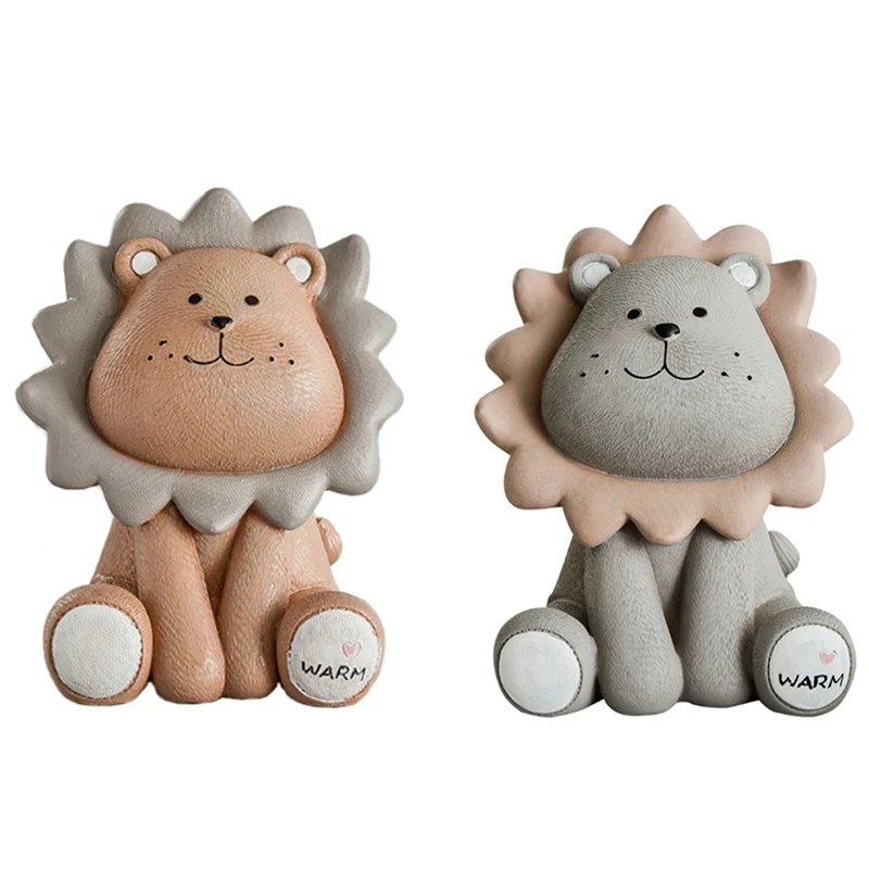 AT69 -Lion Money Box Cartoon Cute Creative Coin Bank Children Child Piggy Nursery Adorable Gift(Large) | Дом и сад