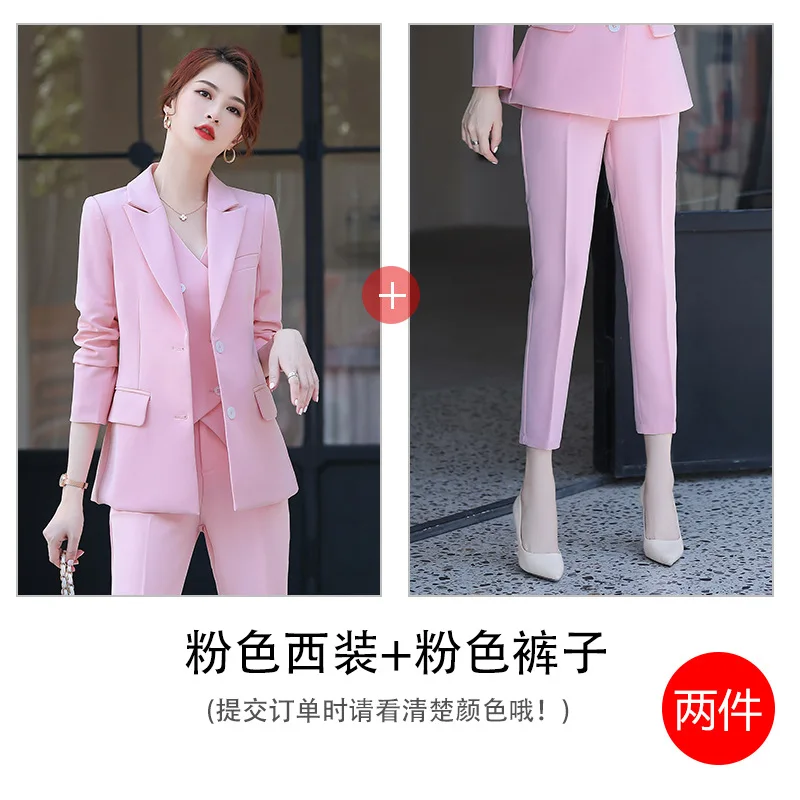 3 Piece Set Women Suits 2021 Elegant Slim Blazer Suit+Double Breasted Vest+high Waist Skinny Ankle Length Pants outfit sets
3 Piece Set Women Suits 2021 Elegant Slim Blazer Suit+Double Breasted Vest+high Waist Skinny Ankle Length Pants outfit sets