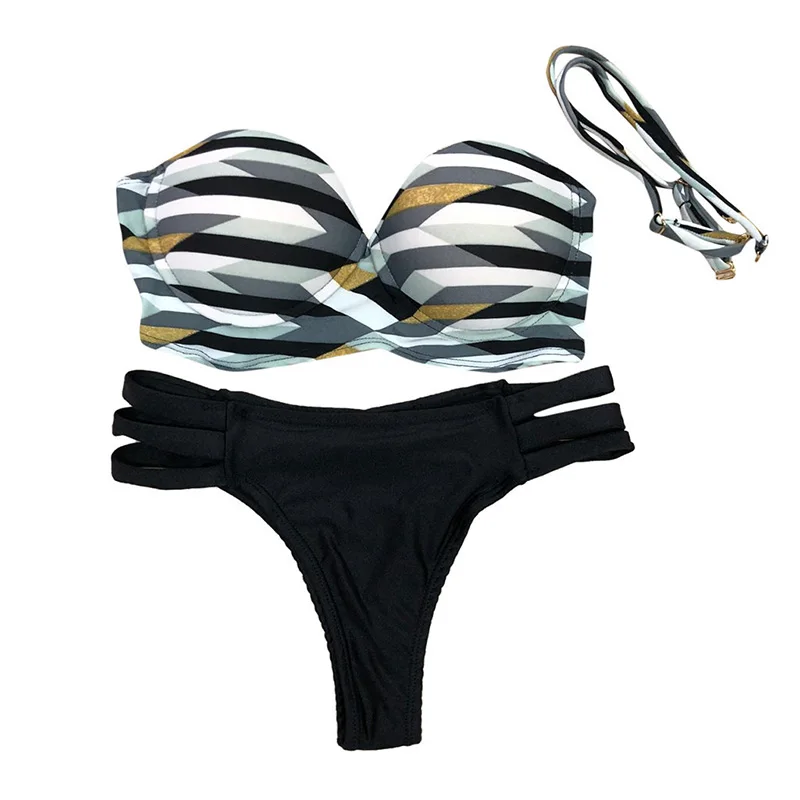 Bikini 2021 Backless Sexy Women Push-Up Swimsuit Summer Tube Top Bikinis Suit Bather Stripe Printing Beach Swimming Costume
Bikini 2021 Backless Sexy Women Push-Up Swimsuit Summer Tube Top Bikinis Suit Bather Stripe Printing Beach Swimming Costume