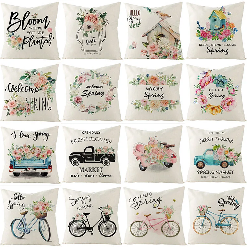 Black Letters Cushion Cover 45X45 Fresh Flowers Decorative Spring Pillowcase Sofa Cushions Cotton Linen Pillow Covers Home Decor
Black Letters Cushion Cover 45X45 Fresh Flowers Decorative Spring Pillowcase Sofa Cushions Cotton Linen Pillow Covers Home Decor