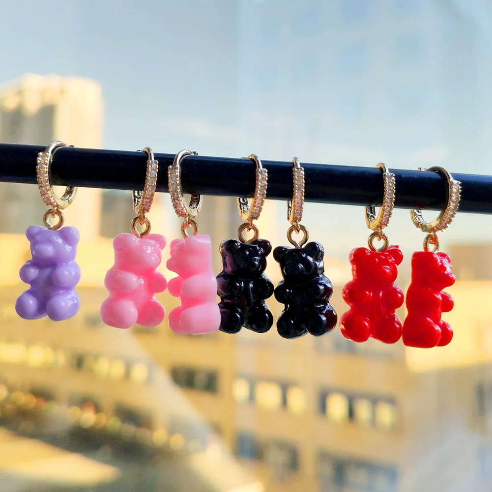 Lovely Colorful Resin Bear Crystal Drop Earrings For Women Sweet Gummy Bear Dangle Earring 2022 New Boho Y2K Jewelry Party Gift
Lovely Colorful Resin Bear Crystal Drop Earrings For Women Sweet Gummy Bear Dangle Earring 2022 New Boho Y2K Jewelry Party Gift