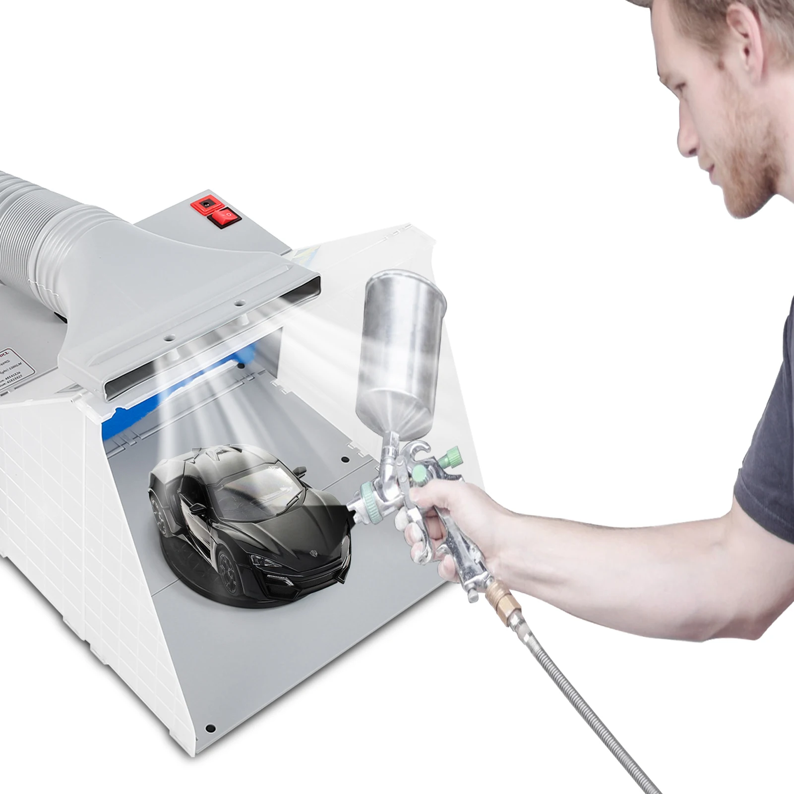 HS-E420DCLK Airbrush Spray Booth Kit Craft Spray Booth Extractor Filter EU Plug 100-240V With Pipe 50/60HZ For Home Crafts Toys
HS-E420DCLK Airbrush Spray Booth Kit Craft Spray Booth Extractor Filter EU Plug 100-240V With Pipe 50/60HZ For Home Crafts Toys