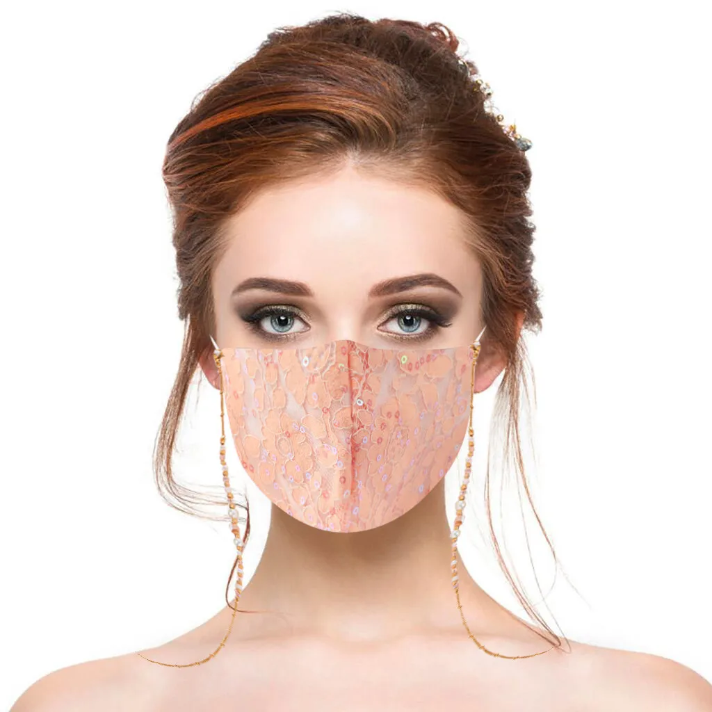 5pcs Adult Women Washable Lace Adjustable Breathable Face Mask+lanyard Chain Masque De Protection Lavable
5pcs Adult Women Washable Lace Adjustable Breathable Face Mask+lanyard Chain Masque De Protection Lavable