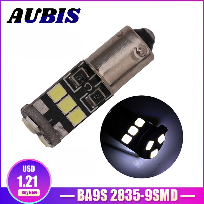 BA9S T4W LED Lamp H6W 2835 SMD CANBUS 9 LED Bulb Car Wedge Side Dome Map Reading License Plate Parking Light White 12V
BA9S T4W LED Lamp H6W 2835 SMD CANBUS 9 LED Bulb Car Wedge Side Dome Map Reading License Plate Parking Light White 12V