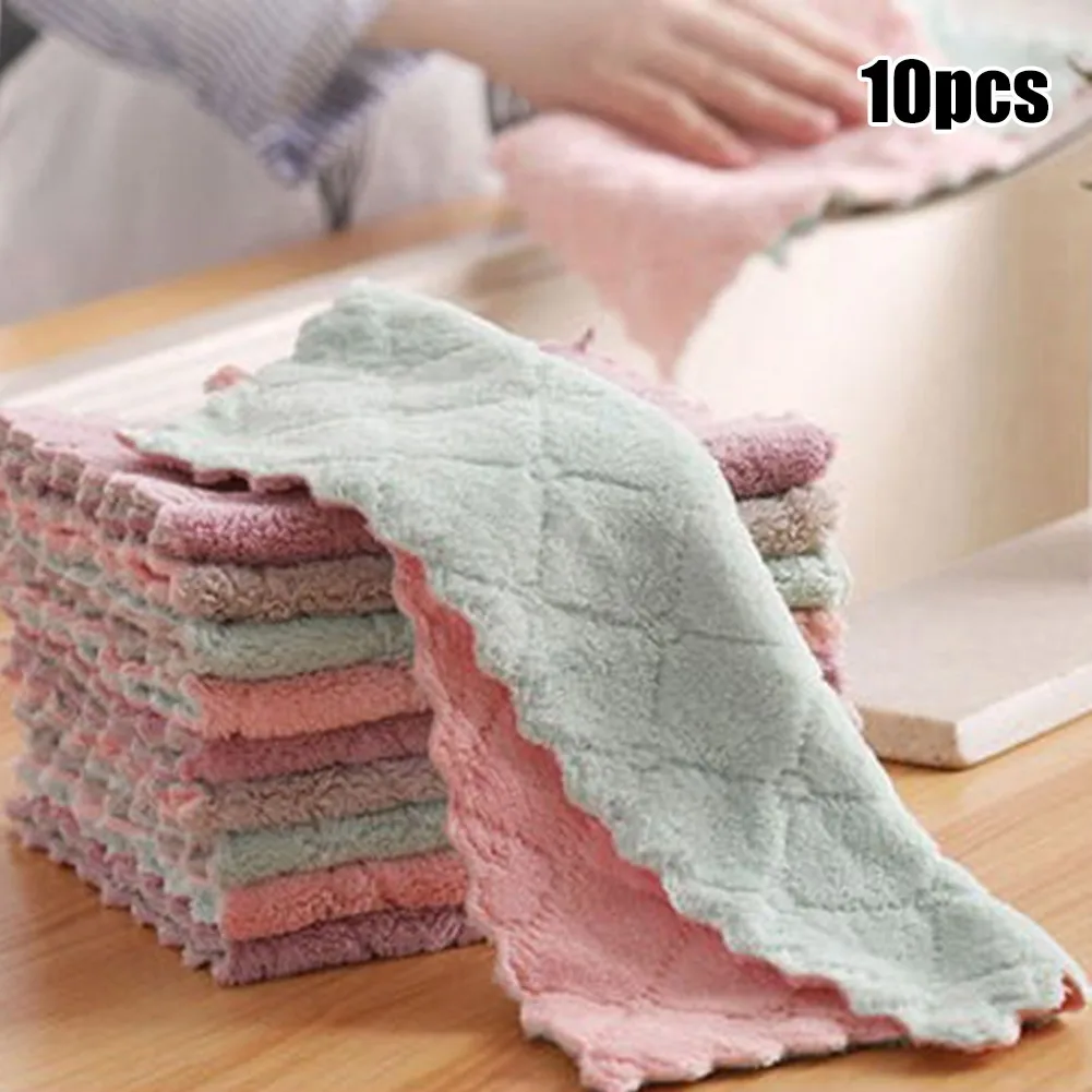 10Pcs Kitchen Double Side Absorbent Dishcloth Tea Towels Cleaning Soft Kitchen Tableware Household Cleaning Towel Kitchen Tools
10Pcs Kitchen Double Side Absorbent Dishcloth Tea Towels Cleaning Soft Kitchen Tableware Household Cleaning Towel Kitchen Tools