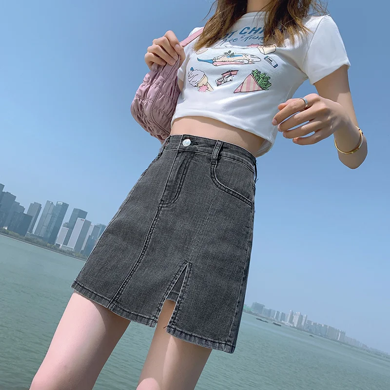 2021 summer women's split denim skirt elastic high waist hip skirt
2021 summer women's split denim skirt elastic high waist hip skirt