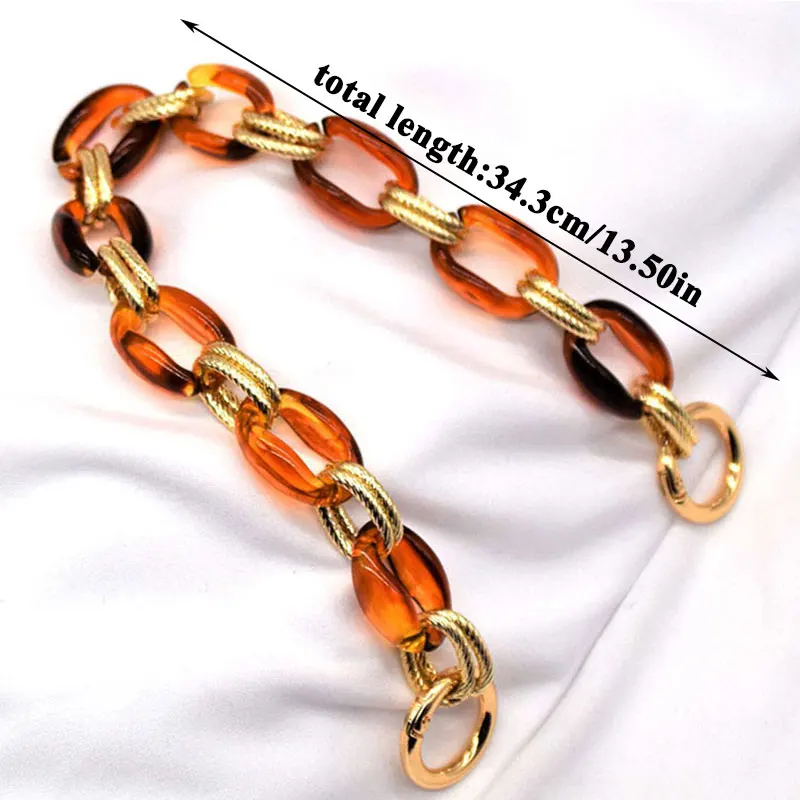 New Women Bag Strap Ornament Accessories Acrylic Resin Chain Mixed Gold Retro Detachable Shoulder Chain Handle Bag Decoration
New Women Bag Strap Ornament Accessories Acrylic Resin Chain Mixed Gold Retro Detachable Shoulder Chain Handle Bag Decoration