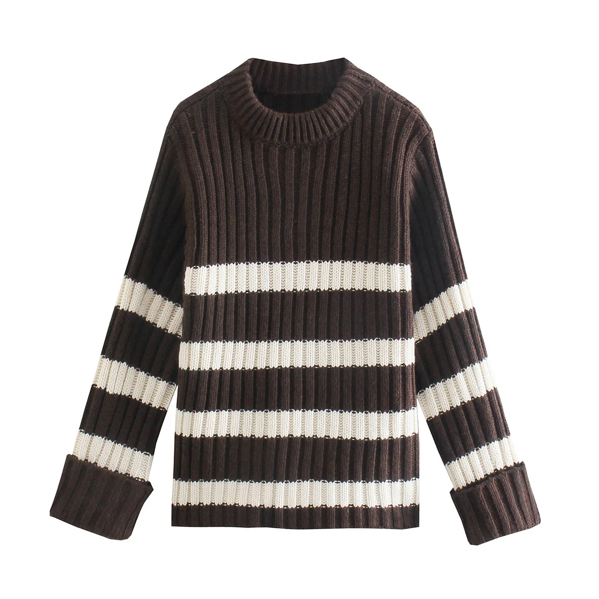 New Women Fashion Striped Knit Sweater Round Neck Long Sleeves Chic Lady Woman Casual Basic Warm Pullover Top Knitwear
New Women Fashion Striped Knit Sweater Round Neck Long Sleeves Chic Lady Woman Casual Basic Warm Pullover Top Knitwear