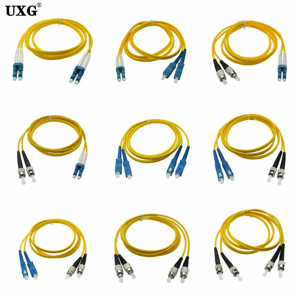 

Carrier Grade Dual Core Single-mode Optical Fiber Jumper Double LC To LC SC FC ST Square To Round Pigtail Network Jumper Cable