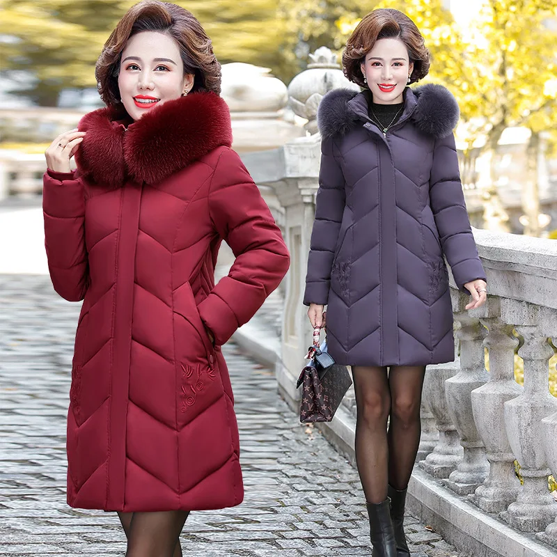 Women's Long Winter Big Pockets Hooded Windproof Down Jacket with Fur Collar Oversized Cotton Padded Coat
Women's Long Winter Big Pockets Hooded Windproof Down Jacket with Fur Collar Oversized Cotton Padded Coat