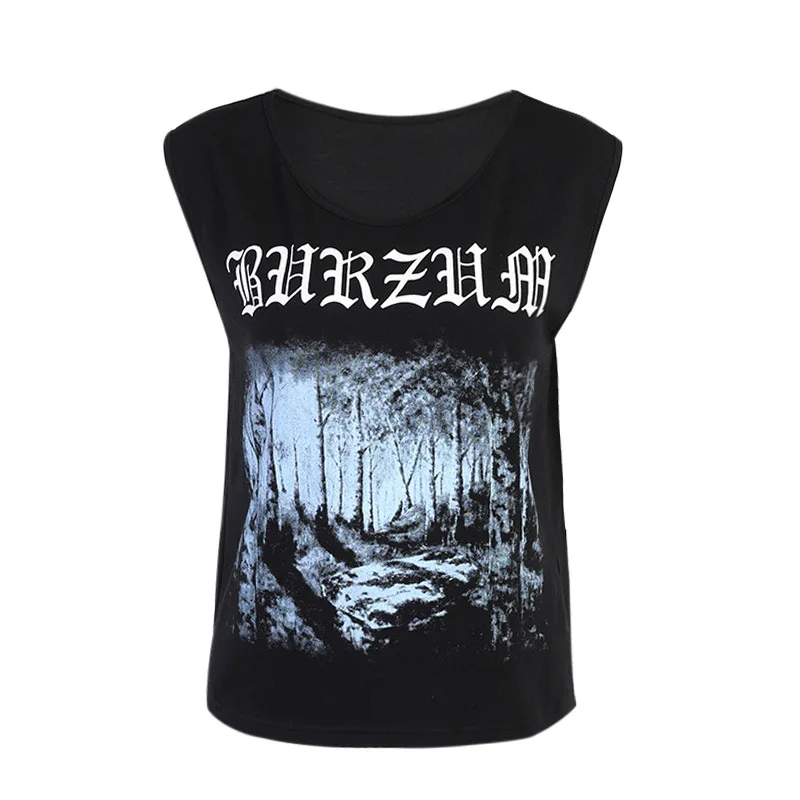 Diablo design personality letter printed vest 2021 street summer new jacket T-shirt women 
Diablo design personality letter printed vest 2021 street summer new jacket T-shirt women