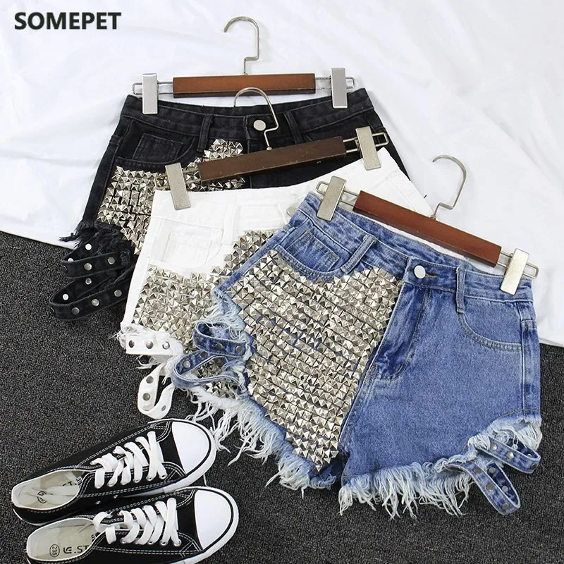 Women's Fashion Brand Vintage Tassel Rivet Ripped High Waisted Short Jeans Punk Sexy Hot Woman Denim Shorts
Women's Fashion Brand Vintage Tassel Rivet Ripped High Waisted Short Jeans Punk Sexy Hot Woman Denim Shorts