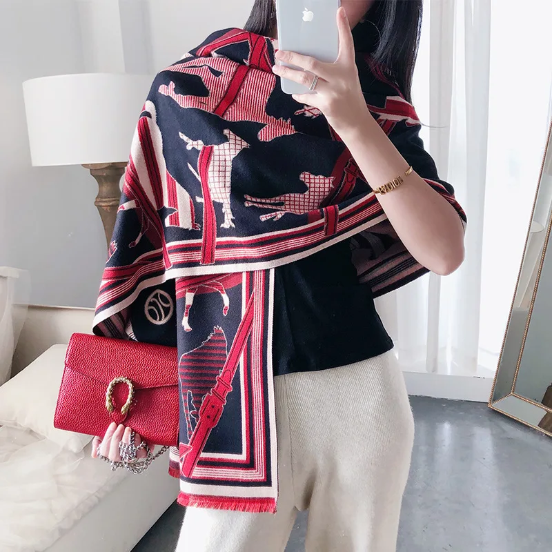 2020 Luxury Brand Wool Women Scarf Cashmere Stole Animal Horse Print Scarves Female Winter Warm Pashmina Blanket Wraps
2020 Luxury Brand Wool Women Scarf Cashmere Stole Animal Horse Print Scarves Female Winter Warm Pashmina Blanket Wraps