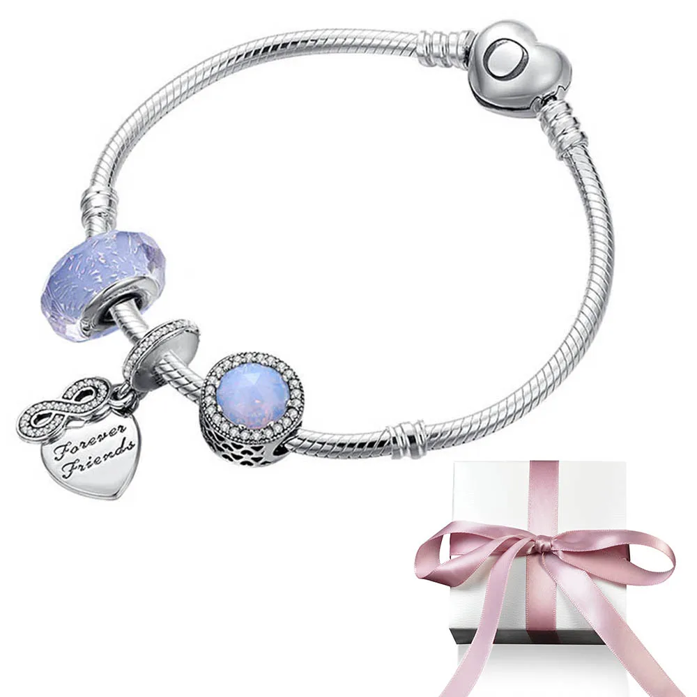 2020 100% 925 Sterling Silver 1:1 Forever Friends Series Shining Glass DIY Beaded Bracelets New Set Set D19581 Pink Purple
2020 100% 925 Sterling Silver 1:1 Forever Friends Series Shining Glass DIY Beaded Bracelets New Set Set D19581 Pink Purple