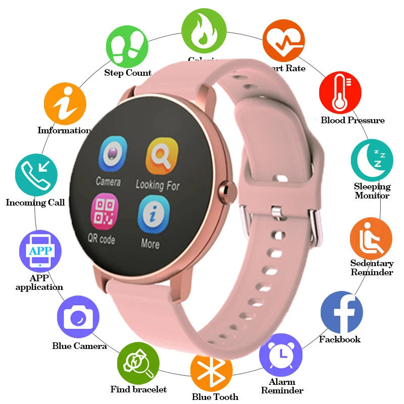 2021 Smart Watch Women IP68 Waterproof Heart Rate Monitoring Bluetooth For Android IOS Fitness Bracelet Female Smartwatch PK P8
2021 Smart Watch Women IP68 Waterproof Heart Rate Monitoring Bluetooth For Android IOS Fitness Bracelet Female Smartwatch PK P8