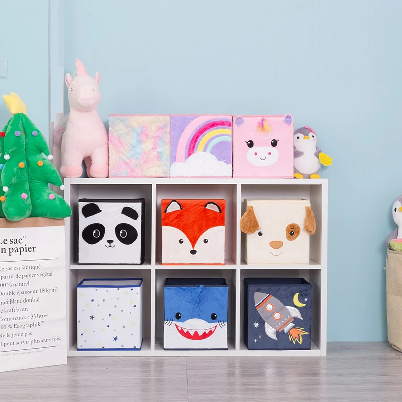 Куб милый мультяшный рисунок животных коробка для хранения игрушек органайзер