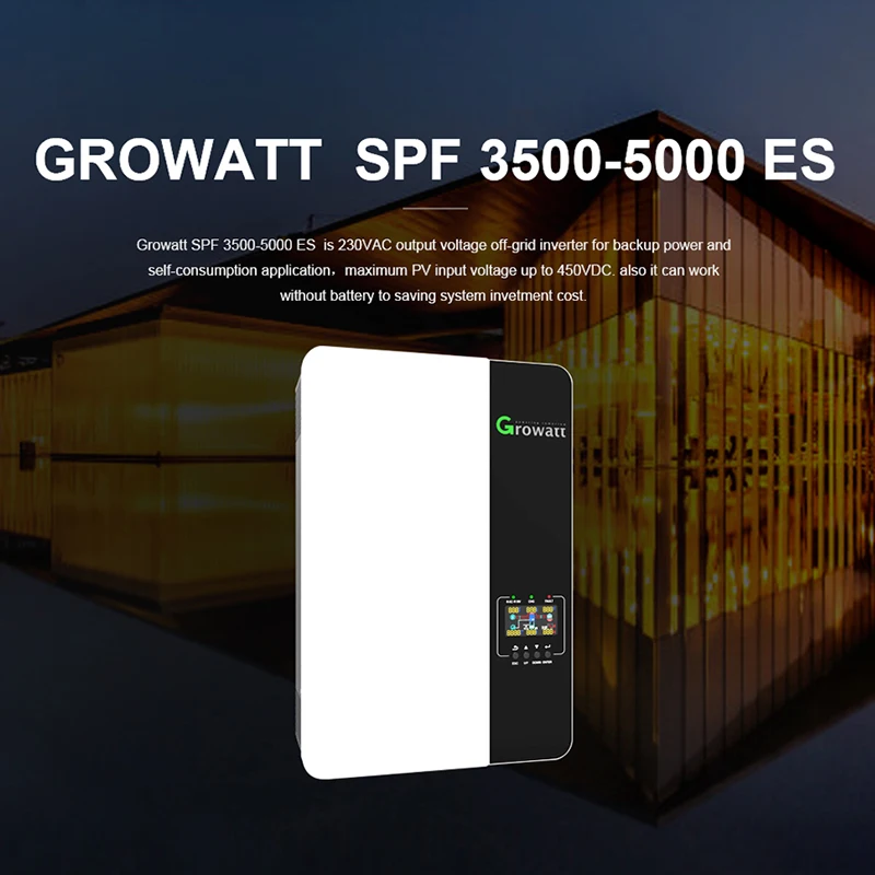 

Growatt Hybrid Inverter Controller Off Grid 5000W 5KW BMS For Lithium Lifepo4 Battery 220/230V Wifi Pure Sine Wave SPF5000 ES