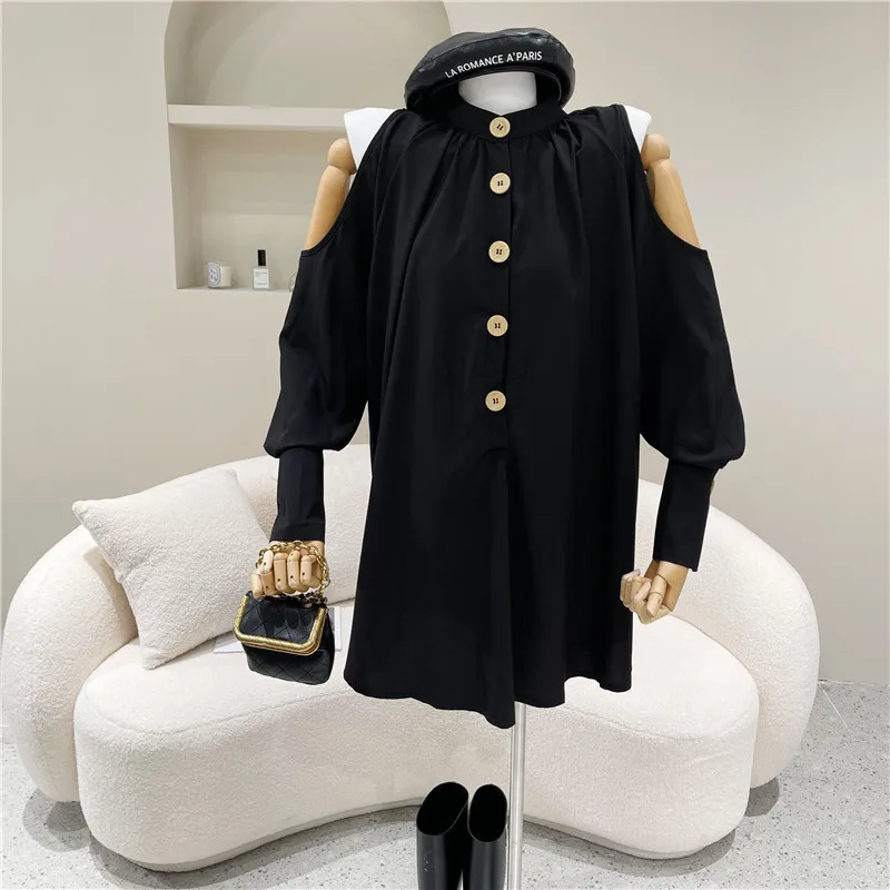 Women's Spring Summer 2021 Niche Design Fashion Design Sense Hanging Neck Off Shoulder Dress Versatile Long Sleeve Shirt Dress
Women's Spring Summer 2021 Niche Design Fashion Design Sense Hanging Neck Off Shoulder Dress Versatile Long Sleeve Shirt Dress